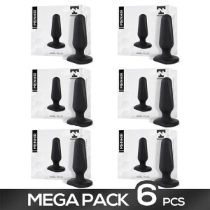 Pack Of 6 Menhir Anal Plug Silicone Black
