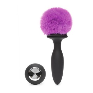 Butt Plug With Vibration And Remote Control Double Base Purple Small