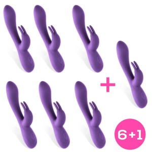 Pack 6+1 Unibody Vibrator Mauve Liquefied Silicon