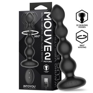 Mouve Butt Plug With Waving And Vibratiion With Remote Control 2 Motors
