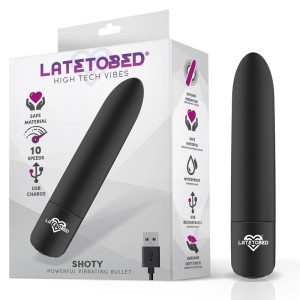 Shoty Vibrating Bullet Usb 10 Speeds Powerful Motor Black
