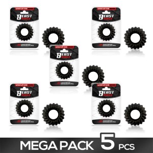 Pack Of 5 25 Mm Sawtooth Cock Ring Liquid Siliconek