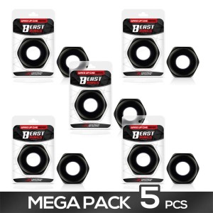 Pack Of 5 Penis Ring Nut Liquid Silicone 25 Mm