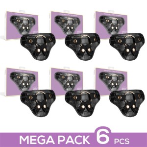 Pack 6 Roxane Adjustable Universal Strap-on Harness With 3 Silicone Rings
