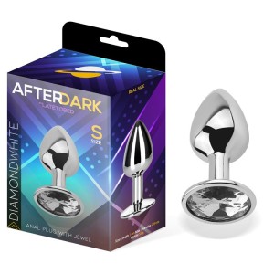 Butt Plug With Jewel Diamond White Size S Aluminium