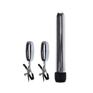 Baile Vibrating Bullet And Nipple Clamps With Vibration Set Turbo