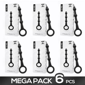 Pack Of 6 Elmer Beaded Butt Plug With Easy Pull Ring Silicone