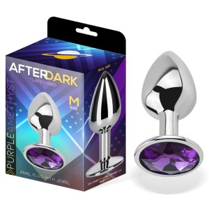 Butt Plug With Jewel Purple Amethyst Size M Aluminium