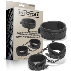 Collar And Hand Cuffs Set Vegan Leather