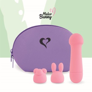 Mister Bunny Massage Vibe With 2 Silicone Caps Pink