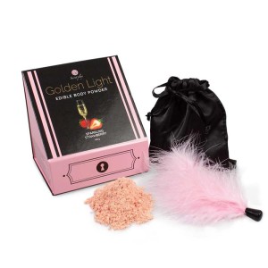100% Edible Powder Kit And Feather Tickler Sparkling Strawberry