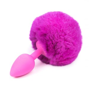 Butt Plug With Pompon Purple Size S