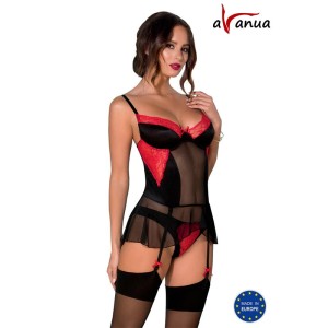 Odina Corset Black/red