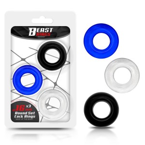 Set Of 3 Penis Ring 3 Colors 1.6 Cm