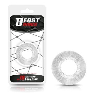 Cock Ring Super Flexible Striped 1.9 Cm Clear