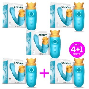 Pack 4+1 Royalblue Clitoris Sucker With Tongue And Vibration Usb