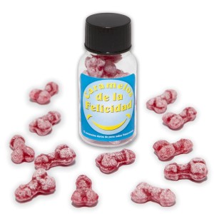 Jar Of 12 Units Penis Strawberry And Cherry Flavor Sweets