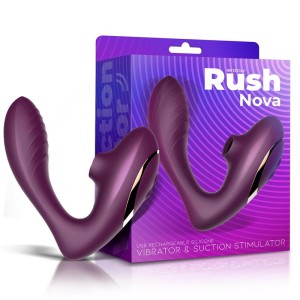 Rush Nova Vibrator And Clitoral Stimulator 2 Independent Motors Usb Silicone