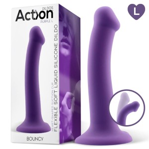 Bouncy Liquid Silicone Dildo Hiper Flexible 7.5 19 Cm Size L Purple