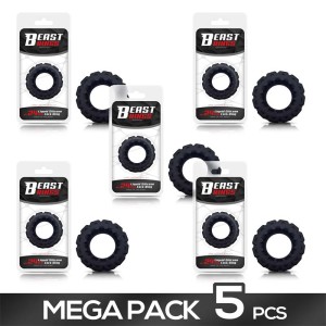 Pack Of 5 Liquid Silicone Cock Ring 2.4 Cm