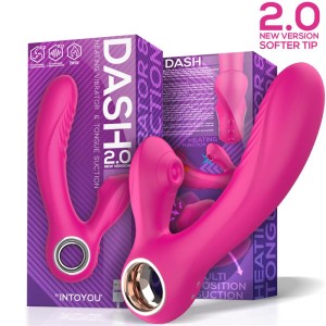 Dash 2.0 Softer Tip Vibrator, Sucker With Stimulating Tongue And Heat Function Silicone Usb