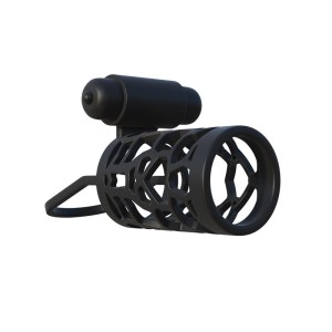 Fantasy C-ringz Thick Dick Silicone Vibrating Cage Black