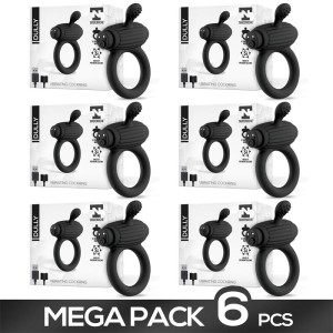 Pack Of 6 Dully Vibrating Penis Ring With Magnetic Usb Silicone