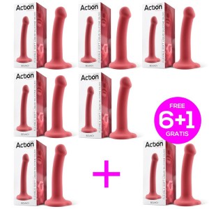 Pack 6+1 Bouncy Dildo Liquid Silicone Flexible 7-18 Cm