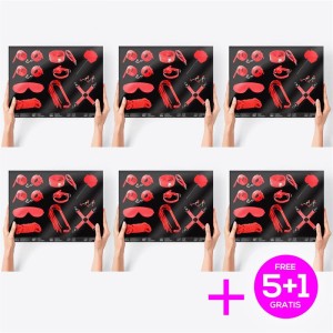 Pack 5+1 Bondage Set 10 Pieces Red
