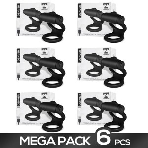 Pack Of 6 Denver Double Penis Ring With Vibrating Bullet Usb