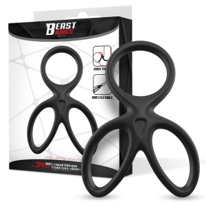 Triple Penis And Testicles Ring Liquid Silicone