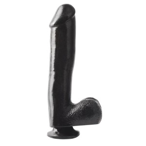 Basix Rubber Works  25,4 Cm Dong And Testicles With Suction Cup Colour Black