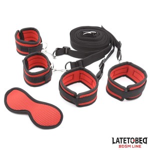 Bed Eestraint Set With Blindfold Adjustable Cuffs