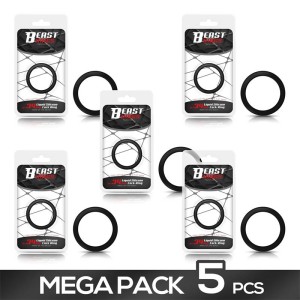 Pack Of 5 Liquid Silicone Cock Ring 3.4 Cm