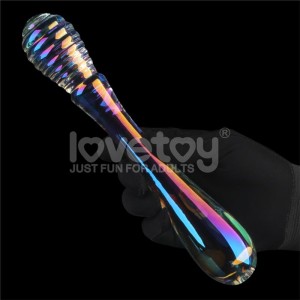 Glow In The Dark Glass Dildo Twilight Gleam Twin Pleasures