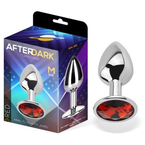 Butt Plug With Jewel Red Rubby Size M Aluminium