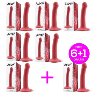 Pack 6+1 Bouncy Dildo Liquid Silicone Flexible 7.5-19 Cm
