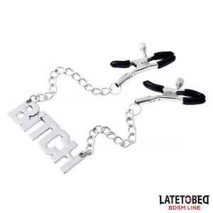 Nipple Clamps With Chain  Bitch