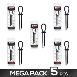 Pack Of 5 Adjustable Lasso Penis Ring Solid Silicone Black