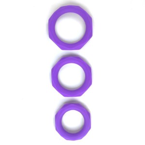 Set Of 3 Penis Rings Silicone Purple