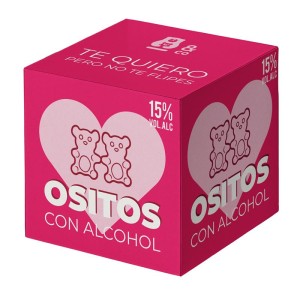 Gummy Bears With Alcohol 15% Strawberry And Gin Flavor 70 Gr