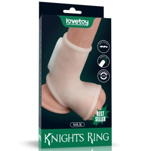Penis And Testicles Sleeve With Vibration Silk Knights
