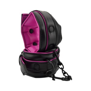 Bound To Please Pink & Black Wrist Cuffs
