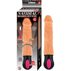 Realistic Warming 7 Inch Vibrating Dildo Flesh