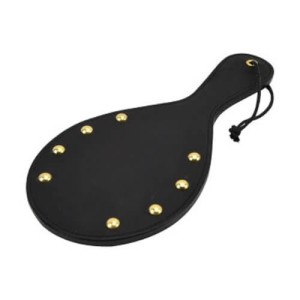 Bound Noir Nubuck Leather Paddle With Brass Stud Detail