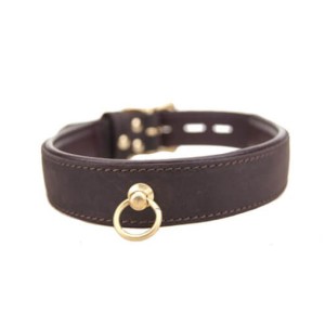 Bound Nubuck Leather Choker With O Ring