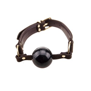 Bound Nubuck Leather Solid Ball Gag