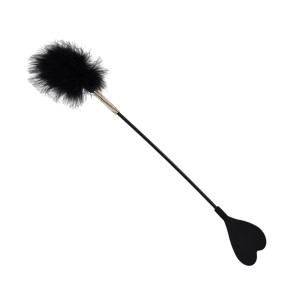 Bound To Please Silicone Heart Shaped Crop With Feather Tickler