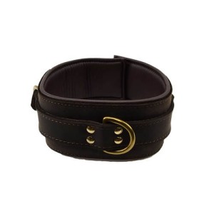 Bound Nubuck Leather Collar