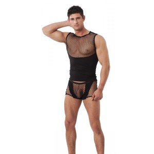 Amorable By Rimba Tank Top With Fishnet Black